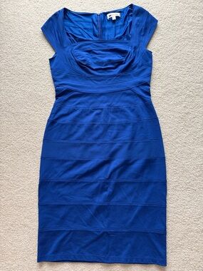 by Tadashi Royal Blue Bandage Bodycon Dress Size L